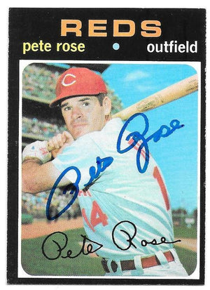 Pete Rose Signed 1971 Topps Baseball Card - Cincinnati Reds - PastPros