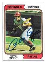 Pete Rose Signed 1974 Topps Baseball Card - Cincinnati Reds