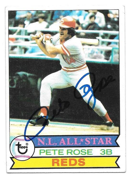 Pete Rose Signed 1979 Topps Baseball Card - Cincinnati Reds - PastPros