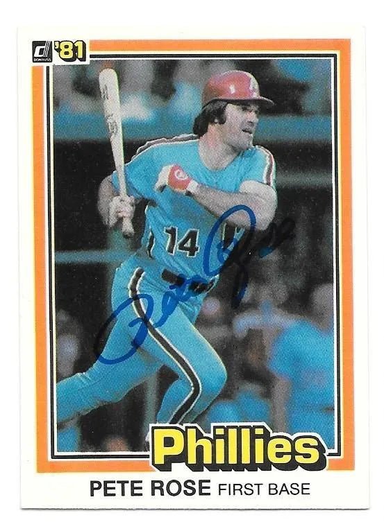Pete Rose Signed 1981 Donruss Baseball Card - Philadelphia Phillies