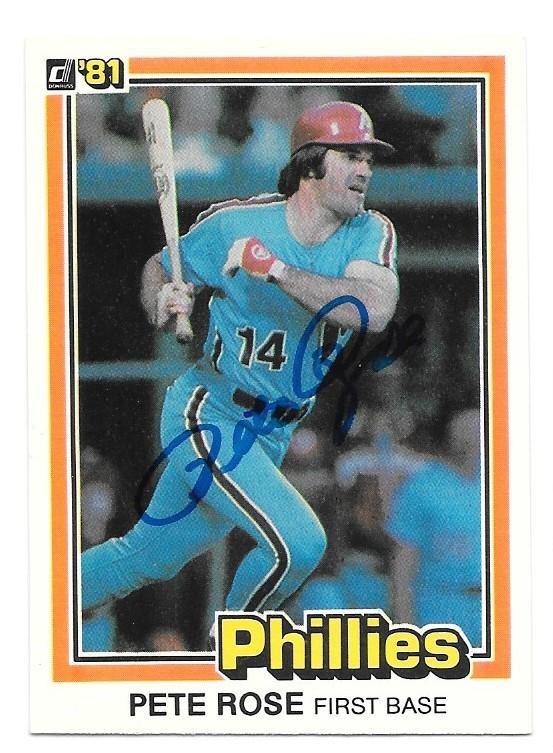 Pete Rose Signed 1981 Donruss Baseball Card - Philadelphia Phillies - PastPros