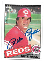 Pete Rose Signed 1985 Topps Baseball Card - Cincinnati Reds