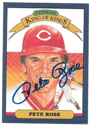 Pete Rose Signed 1986 Donruss Diamond Kings Baseball Card - Cincinnati Reds