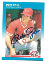 Pete Rose Signed 1987 Fleer Baseball Card - Cincinnati Reds