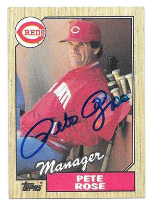 Pete Rose Signed 1987 Topps Baseball Card - Cincinnati Reds