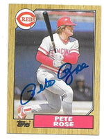 Pete Rose Signed 1987 Topps Baseball Card - Cincinnati Reds