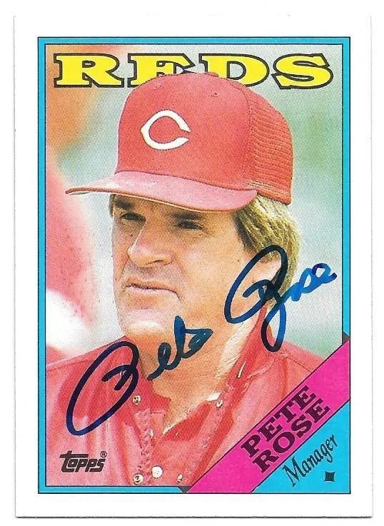 Pete Rose Signed 1988 Topps Baseball Card - Cincinnati Reds