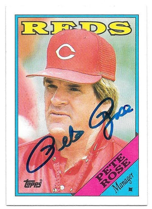 Pete Rose Signed 1988 Topps Baseball Card - Cincinnati Reds - PastPros