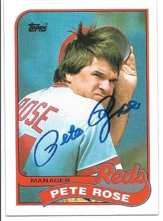 Pete Rose Signed 1989 Topps Baseball Card - Cincinnati Reds