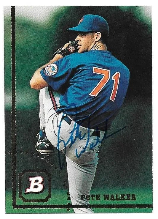 Pete Walker Signed 1994 Bowman Baseball Card - New York Mets