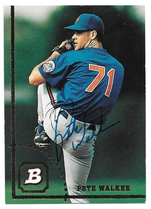 Pete Walker Signed 1994 Bowman Baseball Card - New York Mets