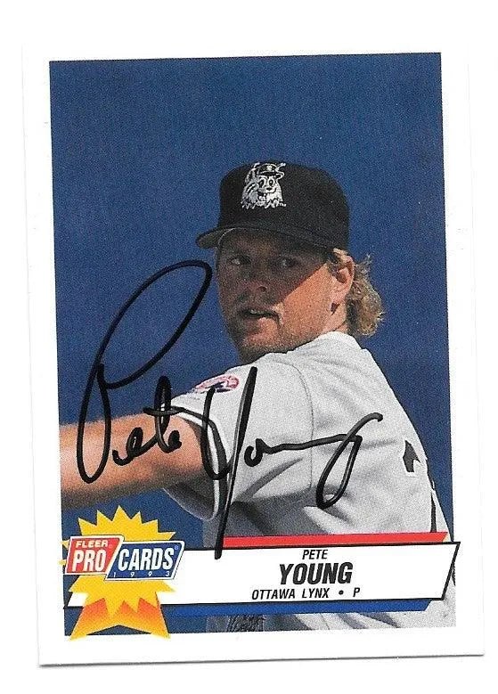 Pete Young Signed 1993 Fleer ProCards Baseball Card - Ottawa Lynx