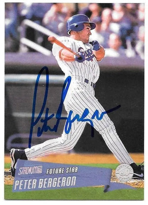 Peter Bergeron Signed 2000 Topps Stadium Club Baseball Card - Montreal Expos