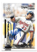 Peter Bergeron Signed 2002 Fleer Triple Crown Baseball Card - Montreal Expos