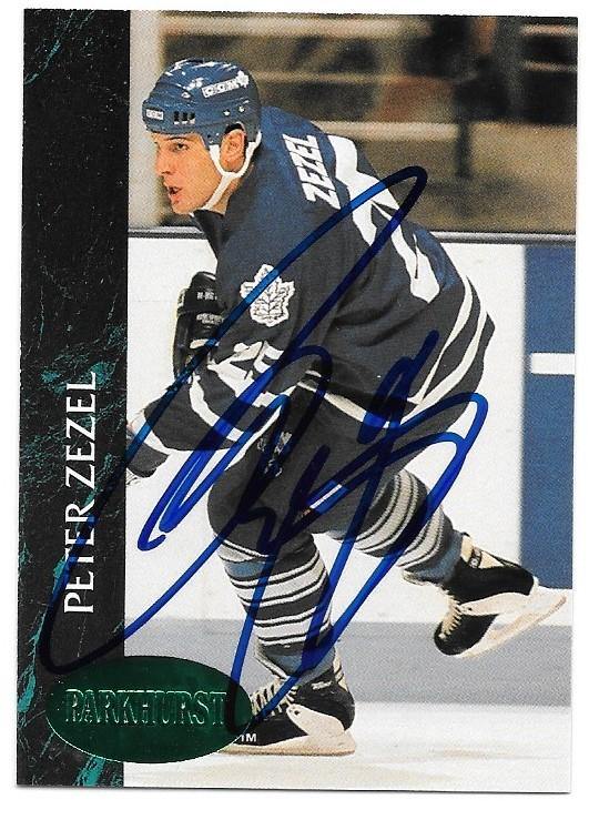 Peter Zezel Signed 1992-93 Parkhurst Hockey Card - Toronto Maple Leafs - PastPros