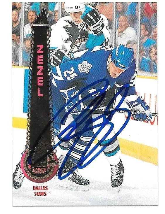 Peter Zezel Signed 1994 - 95 Pinnacle Hockey Card - Toronto Maple Leafs - PastPros