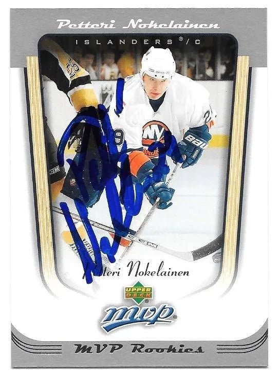 Petteri Nokelainen Signed 2005-06 Upper Deck MVP Hockey Card - New York Islanders