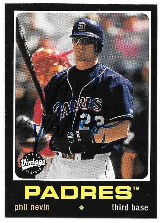 Phil Nevin Signed 2002 Upper Deck Vintage Baseball Card - San Diego Padres