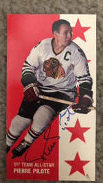 Pierre Pilote Signed 1994 - 95 Parkhurst Tall Boys Hockey Card - Chicago Blackhawks - All - Star - PastPros