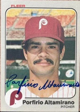 Porfirio Altamirano Signed 1983 Fleer Baseball Card - Philadelphia Phillies