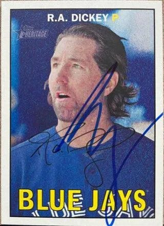 RA Dickey Signed 2016 Topps Heritage Baseball Card - Toronto Blue Jays