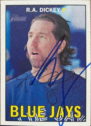 RA Dickey Signed 2016 Topps Heritage Baseball Card - Toronto Blue Jays - PastPros