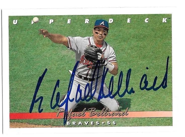 Rafael Belliard Signed 1993 Upper Deck Baseball Card - Atlanta Braves