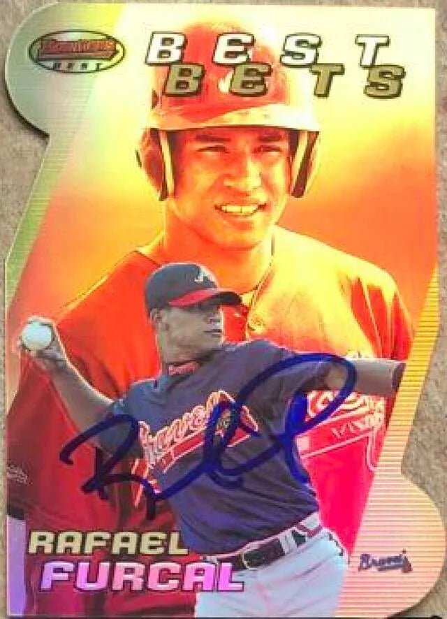 Rafael Furcal Signed 2000 Bowman's Best Bets Baseball Card - Atlanta Braves