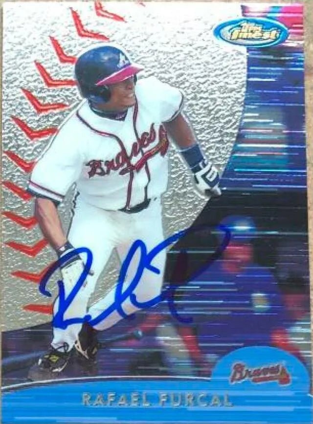 Rafael Furcal Signed 2000 Topps Finest Baseball Card - Atlanta Braves