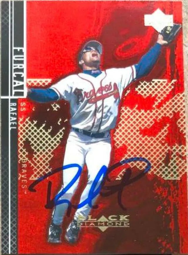 Rafael Furcal Signed 2000 Upper Deck Black Diamond Rookies Baseball Card - Atlanta Braves