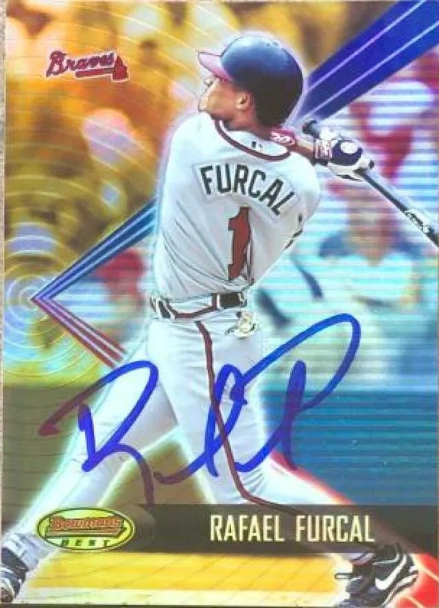 Rafael Furcal Signed 2001 Bowman's Best Baseball Card - Atlanta Braves