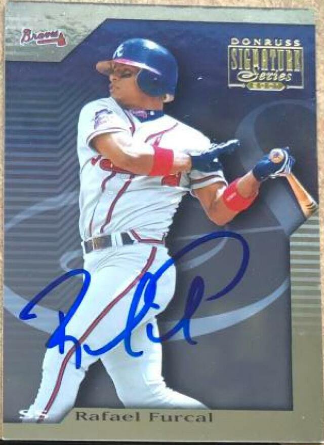 Rafael Furcal Signed 2001 Donruss Signature Baseball Card - Atlanta Braves - PastPros
