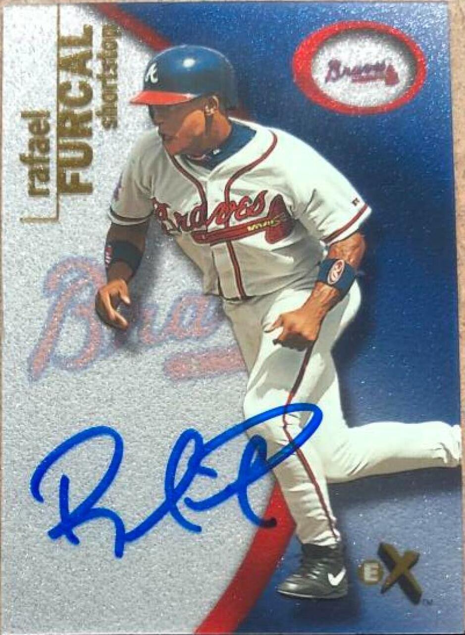 Rafael Furcal Signed 2001 Fleer E-X Baseball Card - Atlanta Braves - PastPros