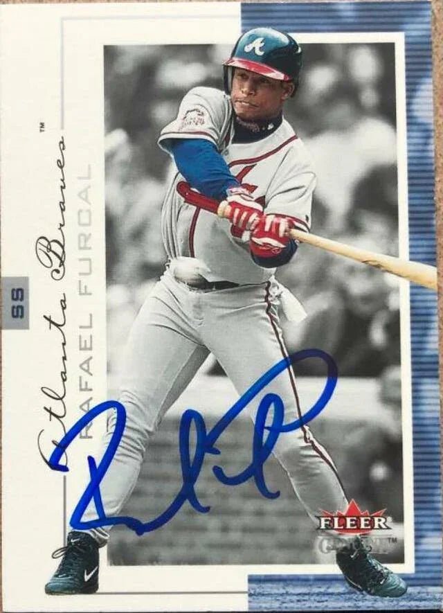 Rafael Furcal Signed 2001 Fleer Genuine Baseball Card - Atlanta Braves