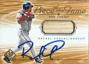 Rafael Furcal Signed 2001 SP Game Bat - Piece of the Game Baseball Card - Atlanta Braves - PastPros