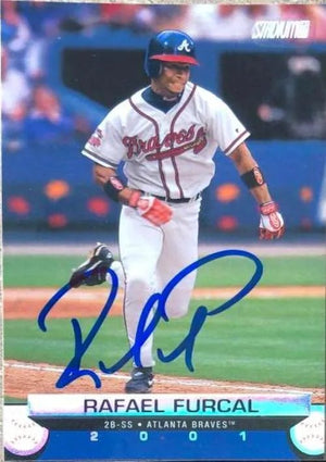 Rafael Furcal Signed 2001 Stadium Club Baseball Card - Atlanta Braves