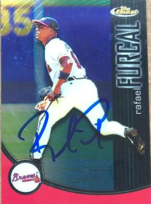 Rafael Furcal Signed 2001 Topps Finest Baseball Card - Atlanta Braves
