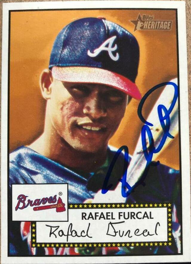 Rafael Furcal Signed 2001 Topps Heritage (Red Back) Baseball Card - Atlanta Braves - PastPros