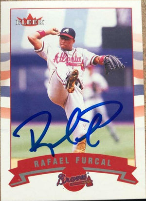 Rafael Furcal Signed 2002 Fleer Baseball Card - Atlanta Braves - PastPros