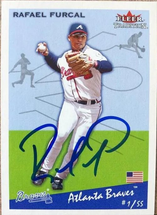 Rafael Furcal Signed 2002 Fleer Tradition Baseball Card - Atlanta Braves