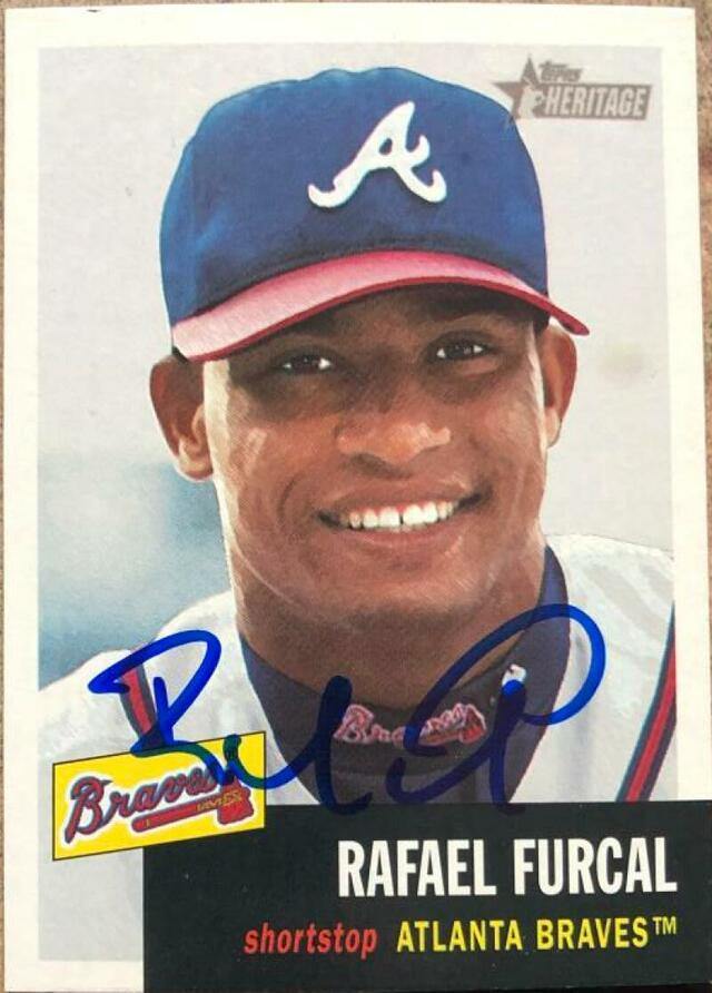 Rafael Furcal Signed 2002 Topps Heritage Baseball Card - Atlanta Braves - PastPros