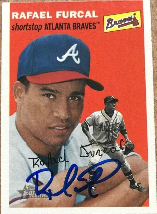 Rafael Furcal Signed 2003 Topps Heritage Baseball Card - Atlanta Braves