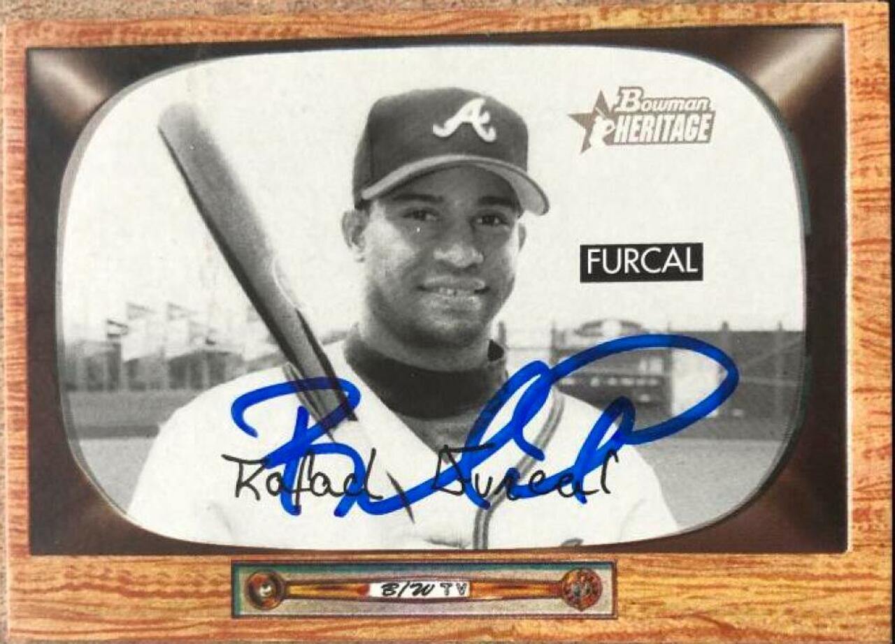 Rafael Furcal Signed 2004 Bowman Heritage (B&W) Baseball Card - Atlanta Braves - PastPros