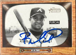Rafael Furcal Signed 2004 Bowman Heritage (B&W) Baseball Card - Atlanta Braves