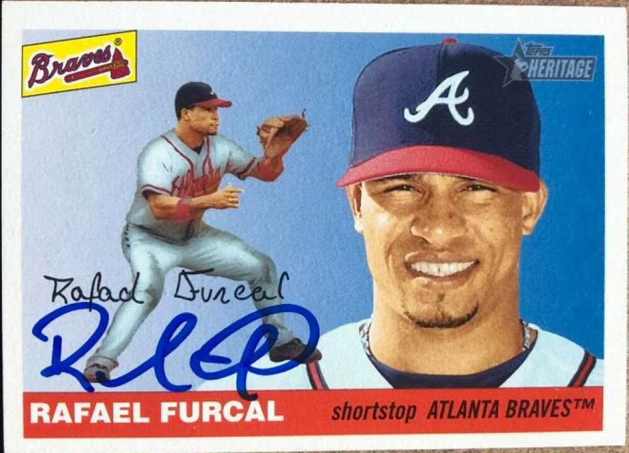 Rafael Furcal Signed 2004 Topps Heritage Baseball Card - Atlanta Braves