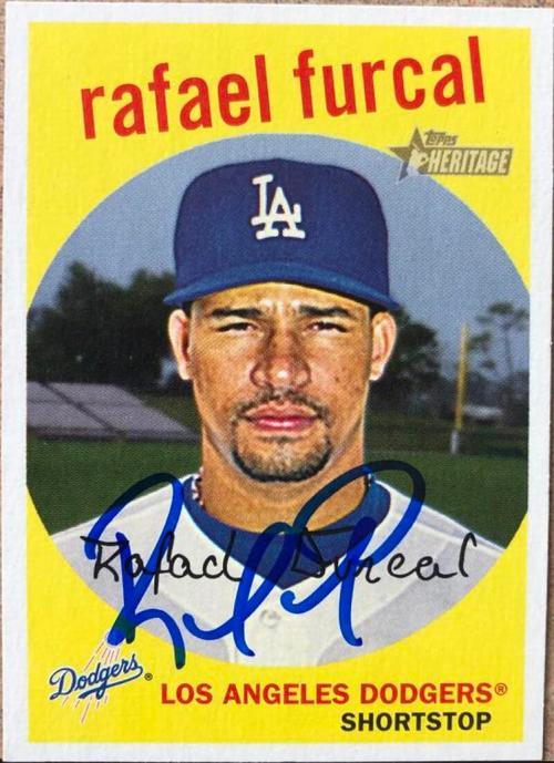 Rafael Furcal Signed 2008 Topps Heritage Baseball Card - Los Angeles Dodgers - PastPros