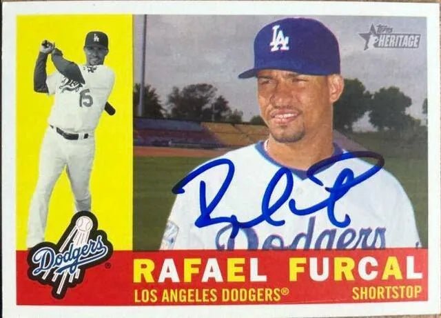 Rafael Furcal Signed 2009 Topps Heritage Baseball Card - Los Angeles Dodgers