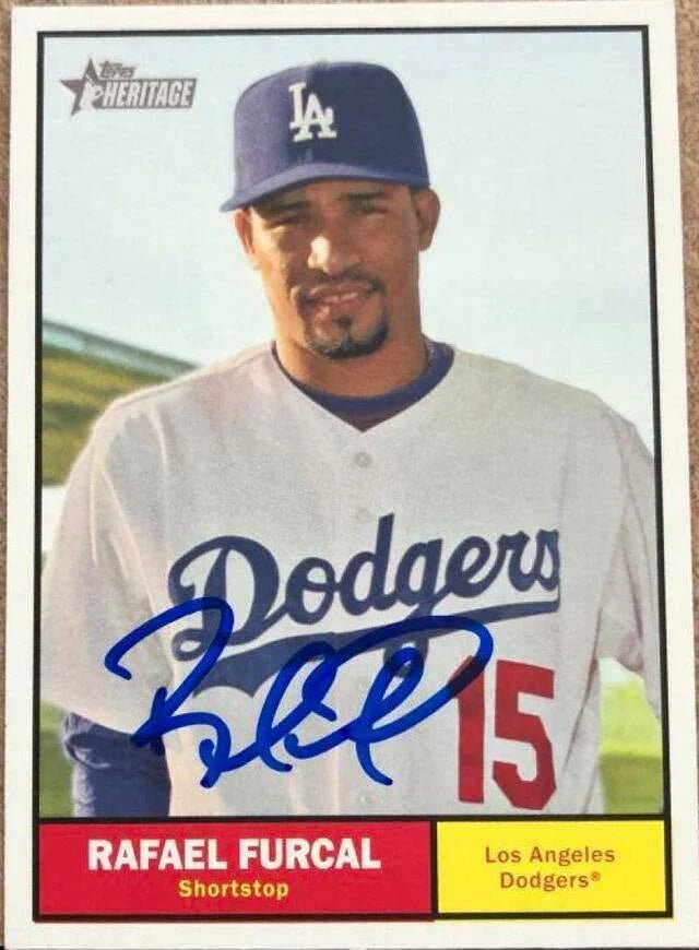 Rafael Furcal Signed 2010 Topps Heritage Baseball Card - Los Angeles Dodgers