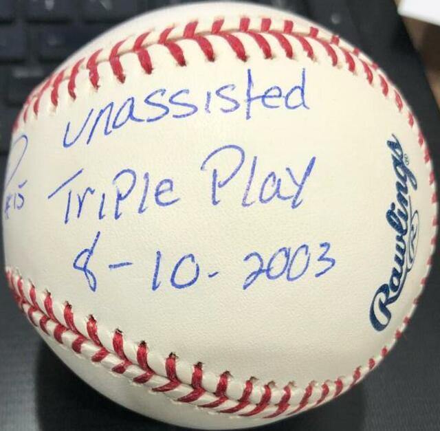 Rafael Furcal Signed ROMLB Baseball Unassisted Triple Play 8-10-2003 - Atlanta Braves - PastPros
