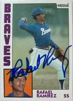 Rafael Ramirez Signed 1984 Nestle Baseball Card - Atlanta Braves